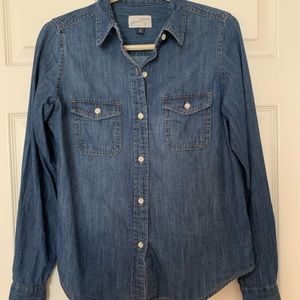 Trend 2022 Cotton Blue Denim Button Shirt